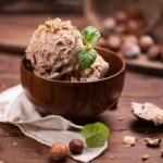 Fresh hazelnut ice cream