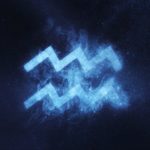 Aquarius Zodiac Sign. Abstract night sky background