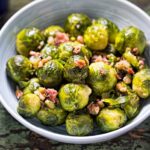 Roasted brussel sprouts with bacon