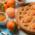 tangerine jam tart with ingredients around